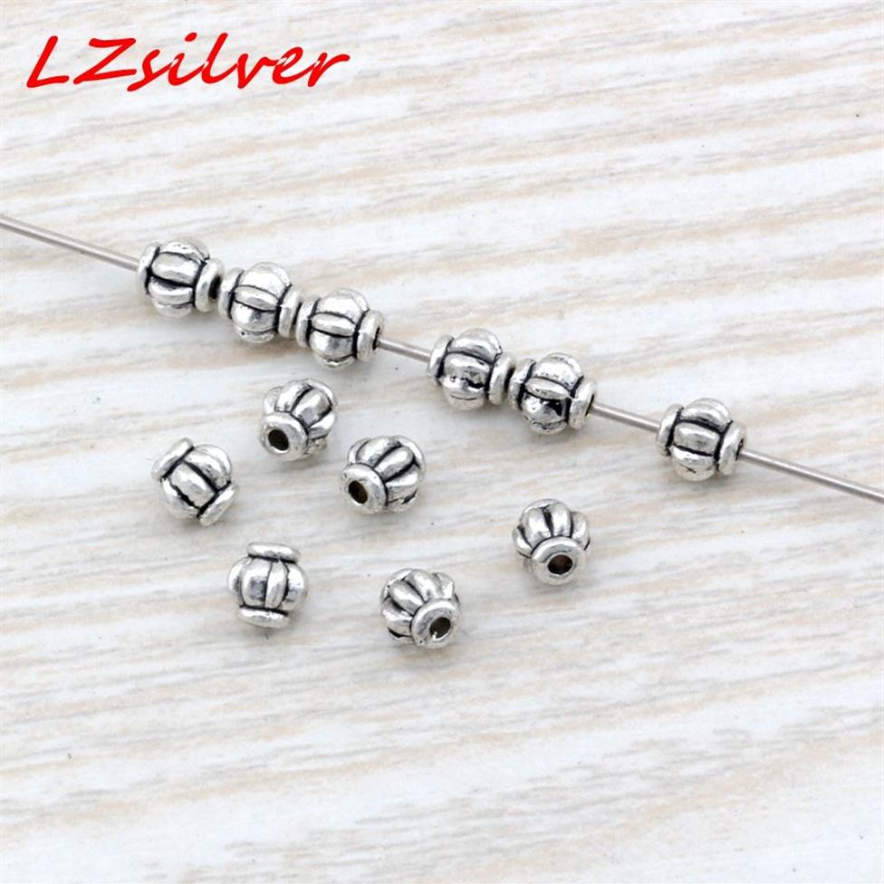 Antique Silver Alloy lantern Spacer Bead 4mm For Jewelry Making Bracelet Necklace DIY Accessories D2207T