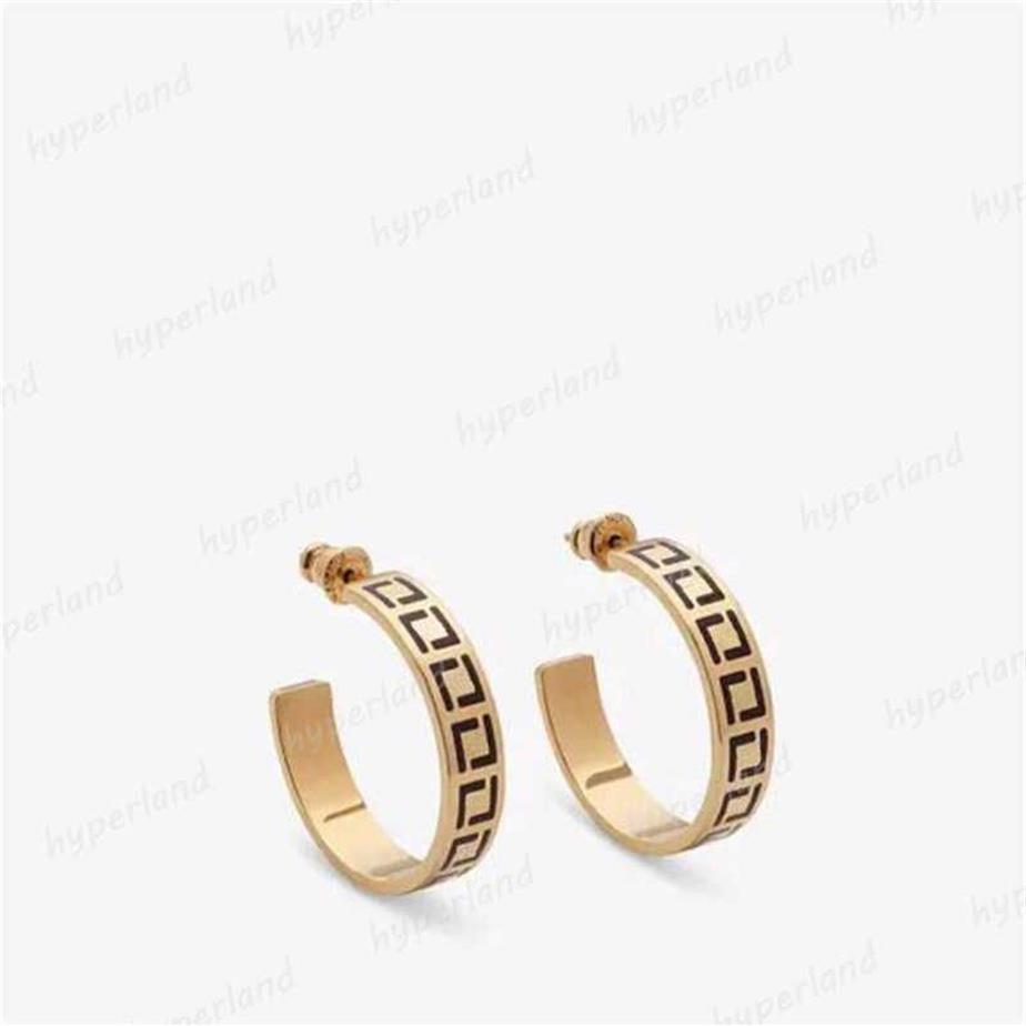 Studguldörhängen för kvinna Fashion Circle F Womens Ear Hoops Designer Earring Party Wedding Present Lady Lady Ohrring Letter Hoop S170J