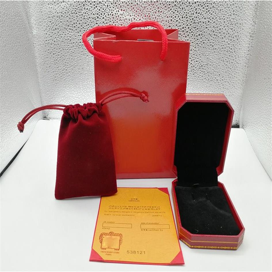 Moda colore rosso braccialetto collana anello scatola arancione originale borse scatola regalo gioielli da scegliere296y