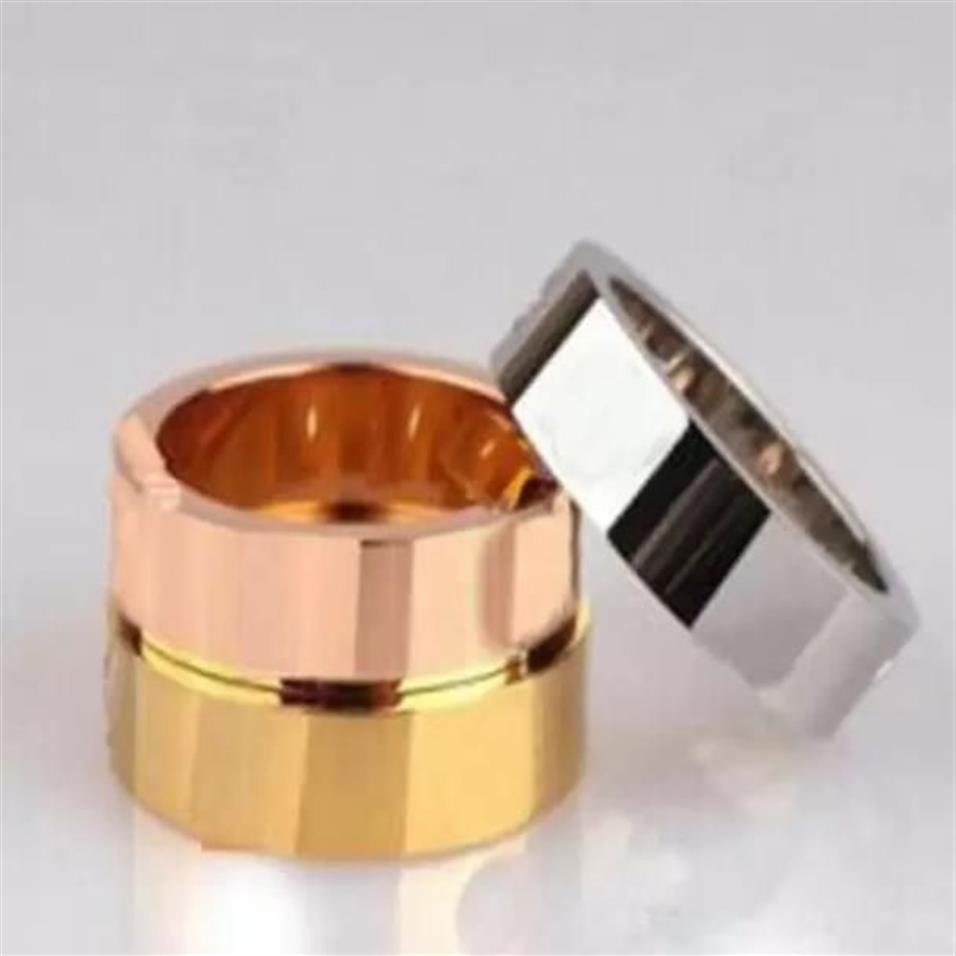 Avec boîte 4mm 6mm clous en acier titane tournevis bague d'amour hommes et femmes bijoux en or rose pour amoureux couple bagues cadeau taille 5-1264l