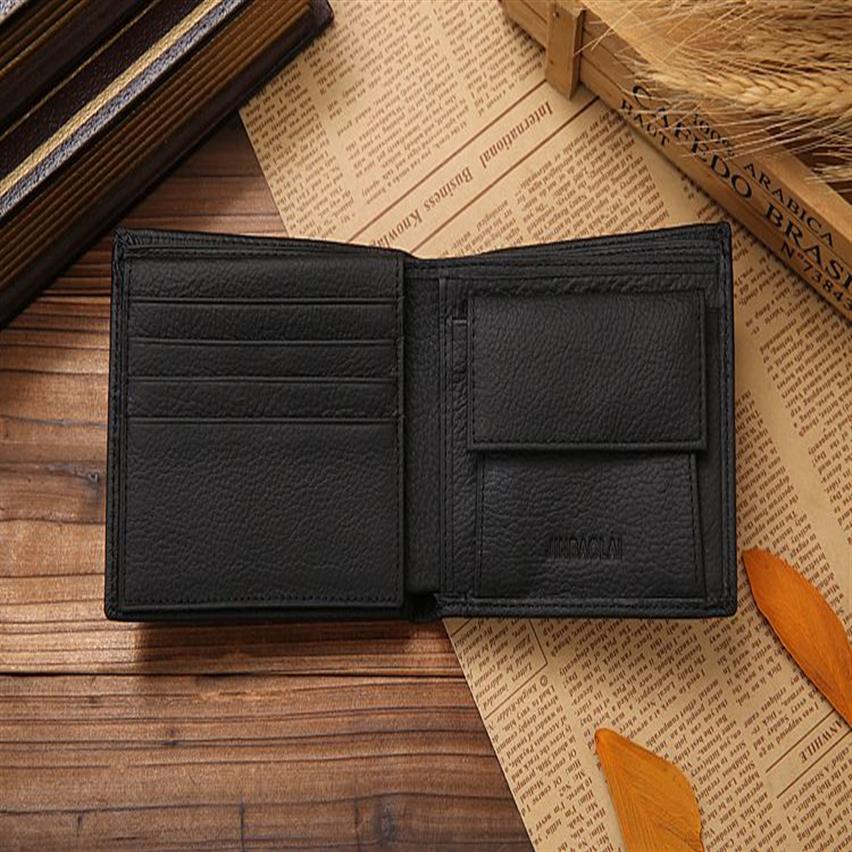 New style genuine leather hasp design men's wallets with coin pocket fashion brand quality purse wallet for men252J