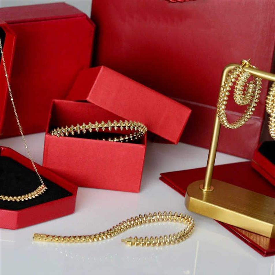 Брендовый модный комплект ювелирных изделий для женщин, позолоченные Rive Steam, вечерние модные серьги в стиле панк Clash, ожерелье, браслет Ring2206