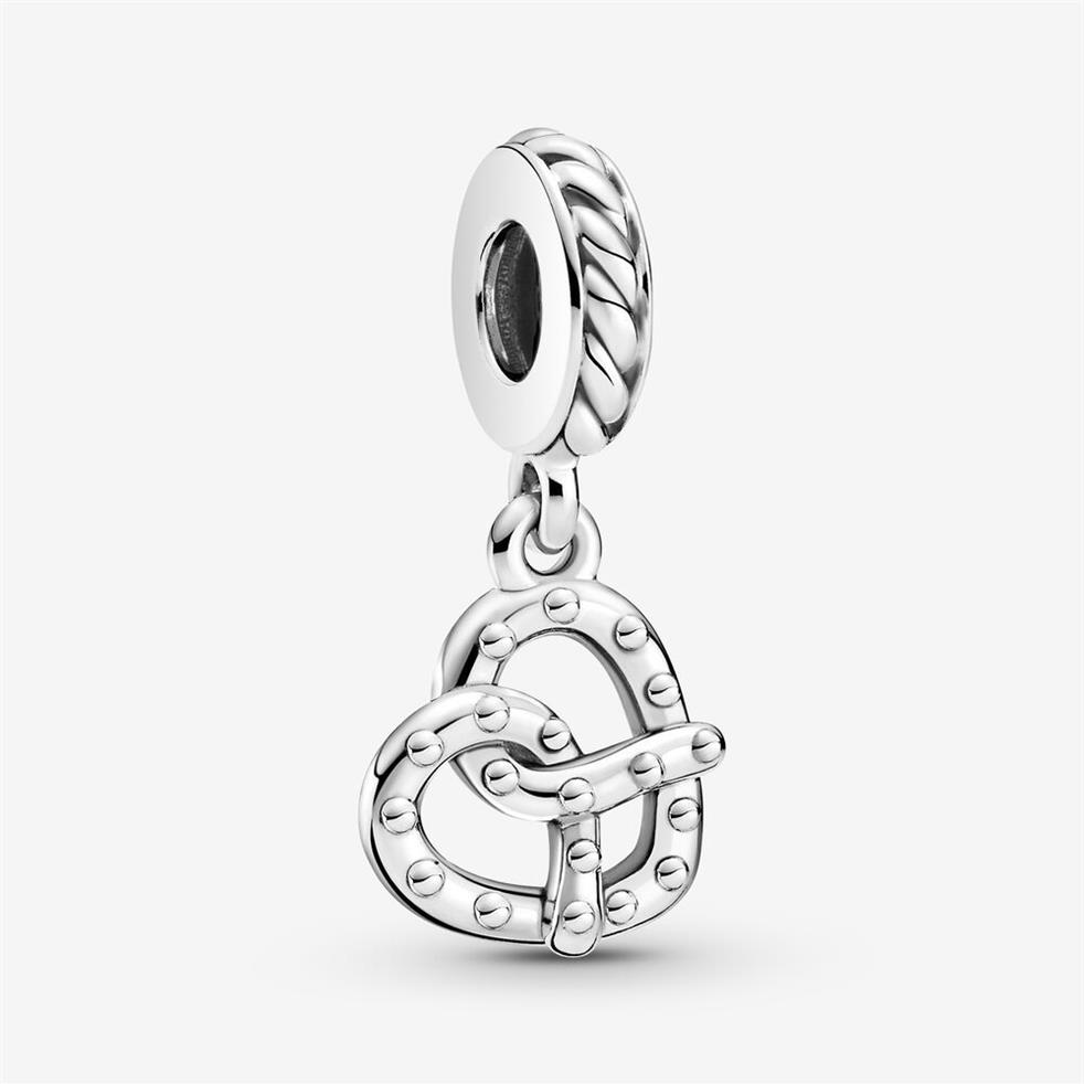 100% argento sterling 925 carino pretzel ciondola il fascino adatto originale europeo charms braccialetto moda gioielli da sposa accessori313x