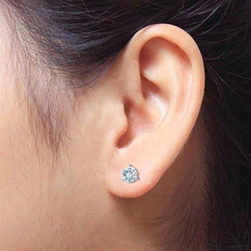 Pendientes de diamantes de laboratorio redondos de 6, 7 y 8mm para mujer, Plata de Ley 925 100% auténtica para mujer, pendientes de tornillo únicos, Stud Dale22273G