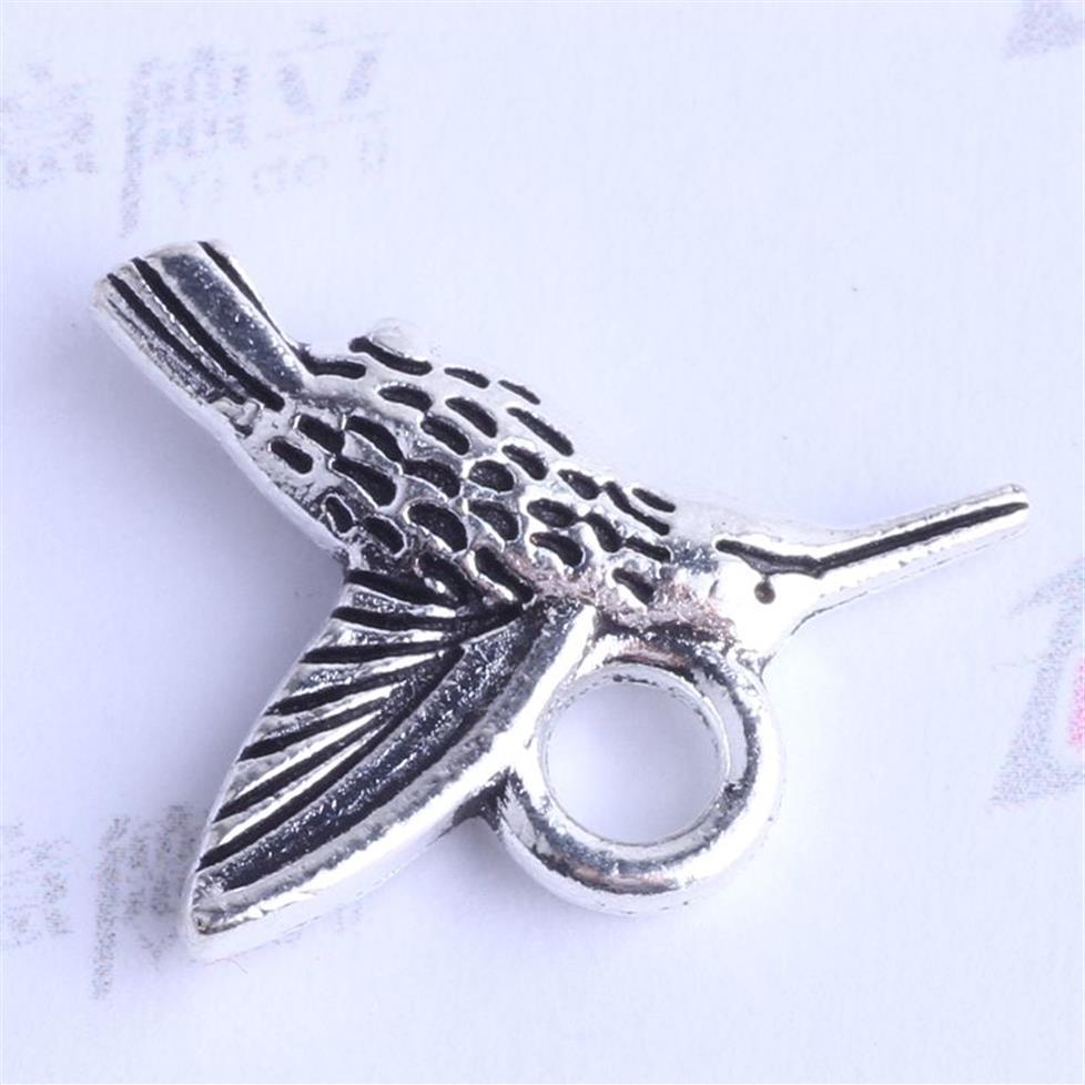 Charms colibrì argento bronzo antico fai da te ciondolo vintage fai da te creazione di gioielli 300 pezzi / lotto 2518285C