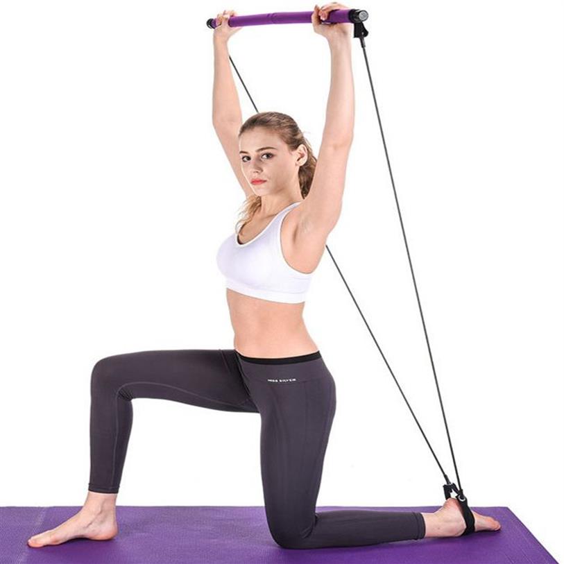 Yoga puxar rodsportátil casa resistência banda yoga pilates ginásio treinamento de fitness para pilatos exercício vara tonificação barra treino2896