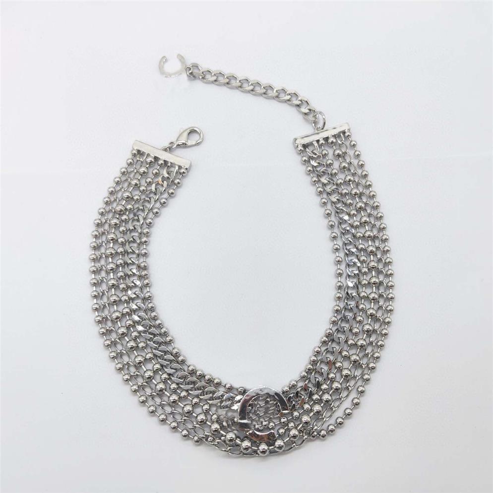 2022 Collier pendentif charme de qualité supérieure avec six couches de perles design ras du cou en couleur platine plaqué pour les femmes bijoux de mariage cadeau278I