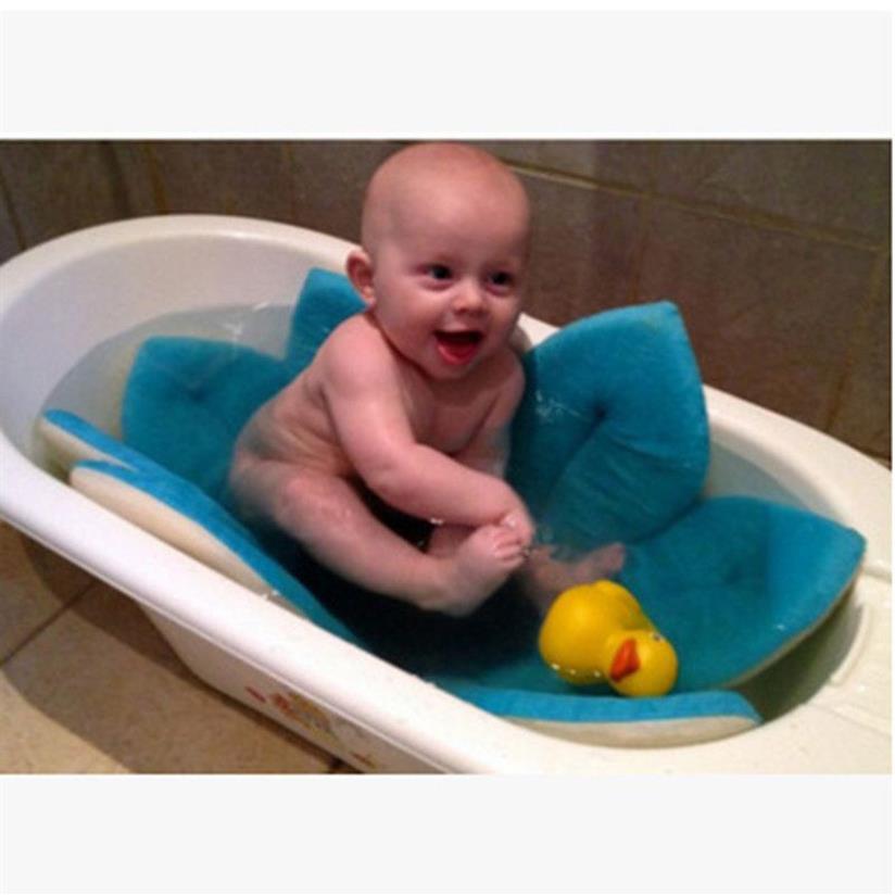 Neonato vasca da bagno pieghevole fiore in fiore vasca da bagno antiscivolo Baby Shower bambino in fiore lavandino cuscino da bagno pelle bagno pad Mat 201312K