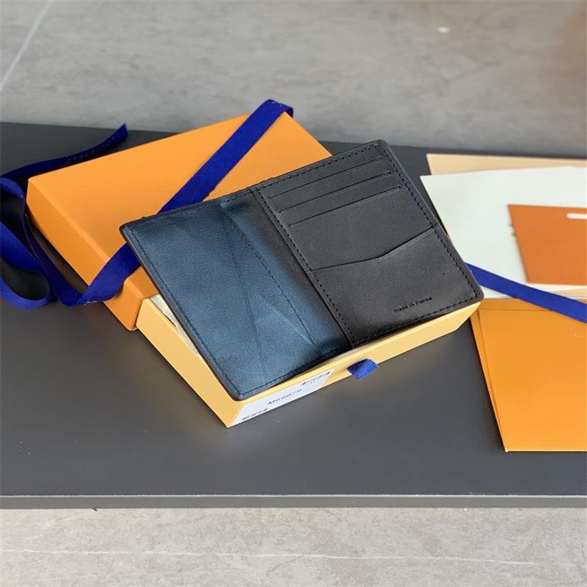 Männer Leder Kurzerbringende männliche Geldbörsen Geld Clip Kreditkarte Dollar Blau Farbe Pass Brieftaschen Kartenhalter für Mann mit Box214y