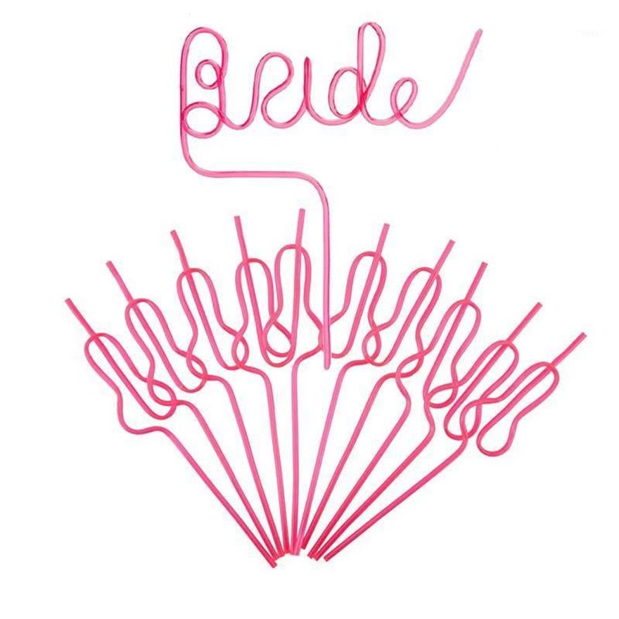 Hen Party Team Bride Straws Bachelorette Favors Straw For Decorations Supplies Disposable Dinnerware262s