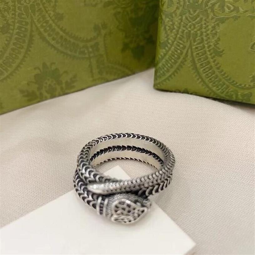 925 Silver Double Letter Snake LENT RING DESIGNER MEN MEN