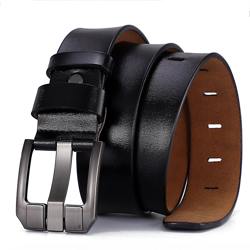 Genuine Leather For Men's High Quality Buckle Jeans Cowskin Casual Belts Business Cowboy Waistband Male Fashion Belts