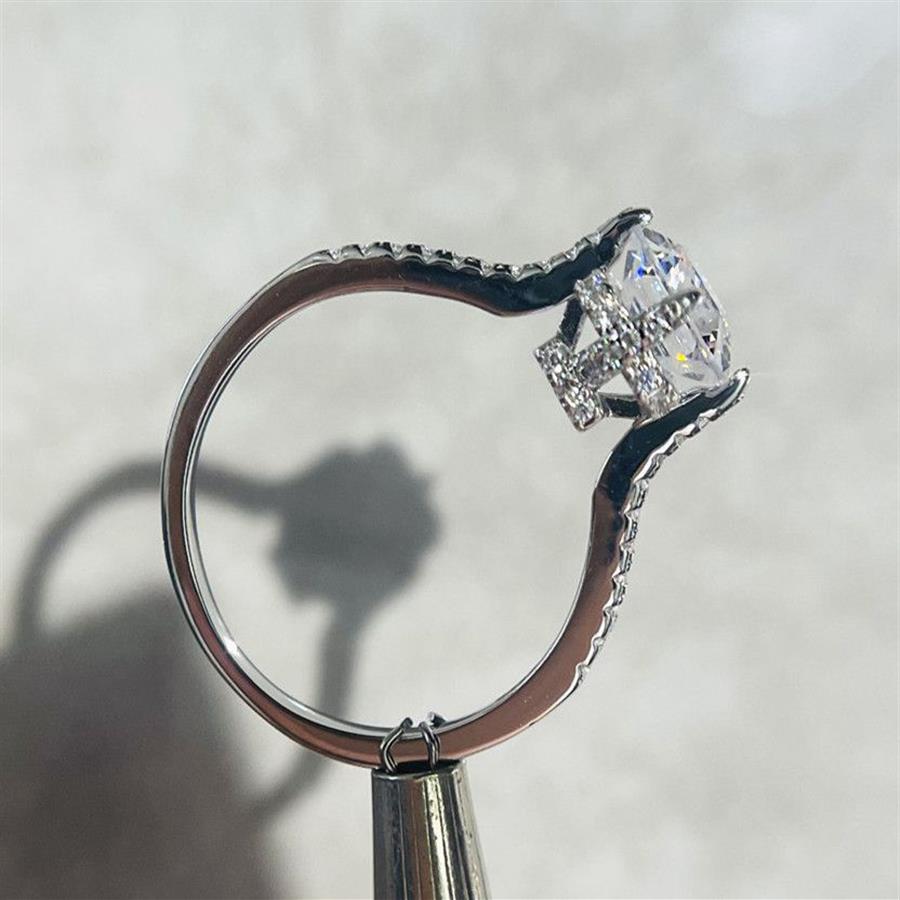 Кольцо с лабораторным бриллиантом 1 карат, 100% стерлингового серебра 925 пробы, обручальное кольцо, кольца для женщин и мужчин, ювелирные изделия для вечеринок267m