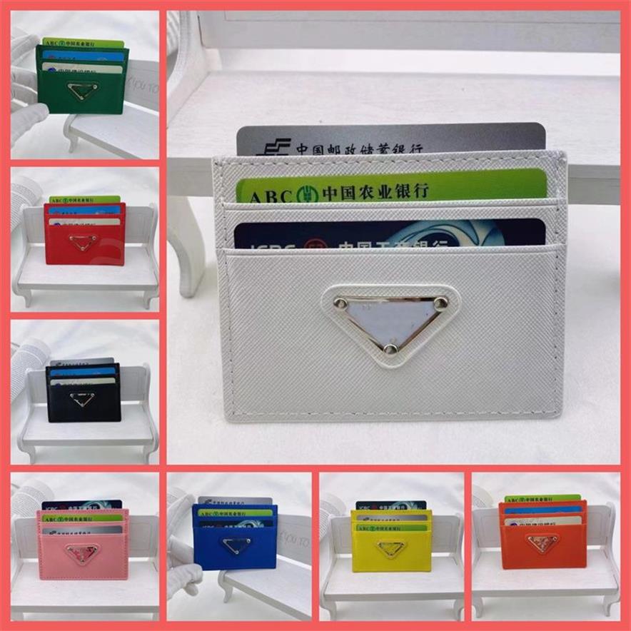 Najwyższej jakości projektant PU skórzane karty torebka moda damska torebki Trójkątne karty kredytowe monety mini portfele276e