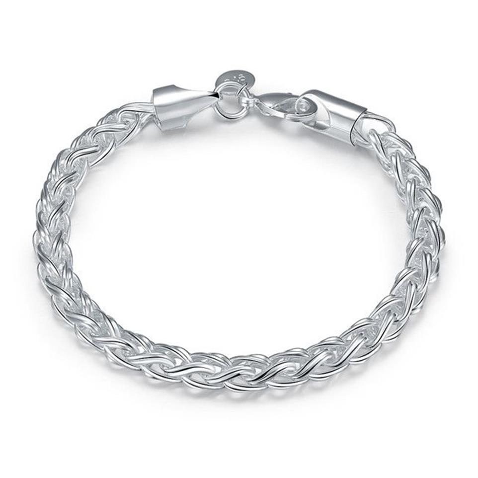 Torsiearmband sterling verzilverde armband; Nieuwe collectie mode heren en dames 925 zilveren armband SPB070255n