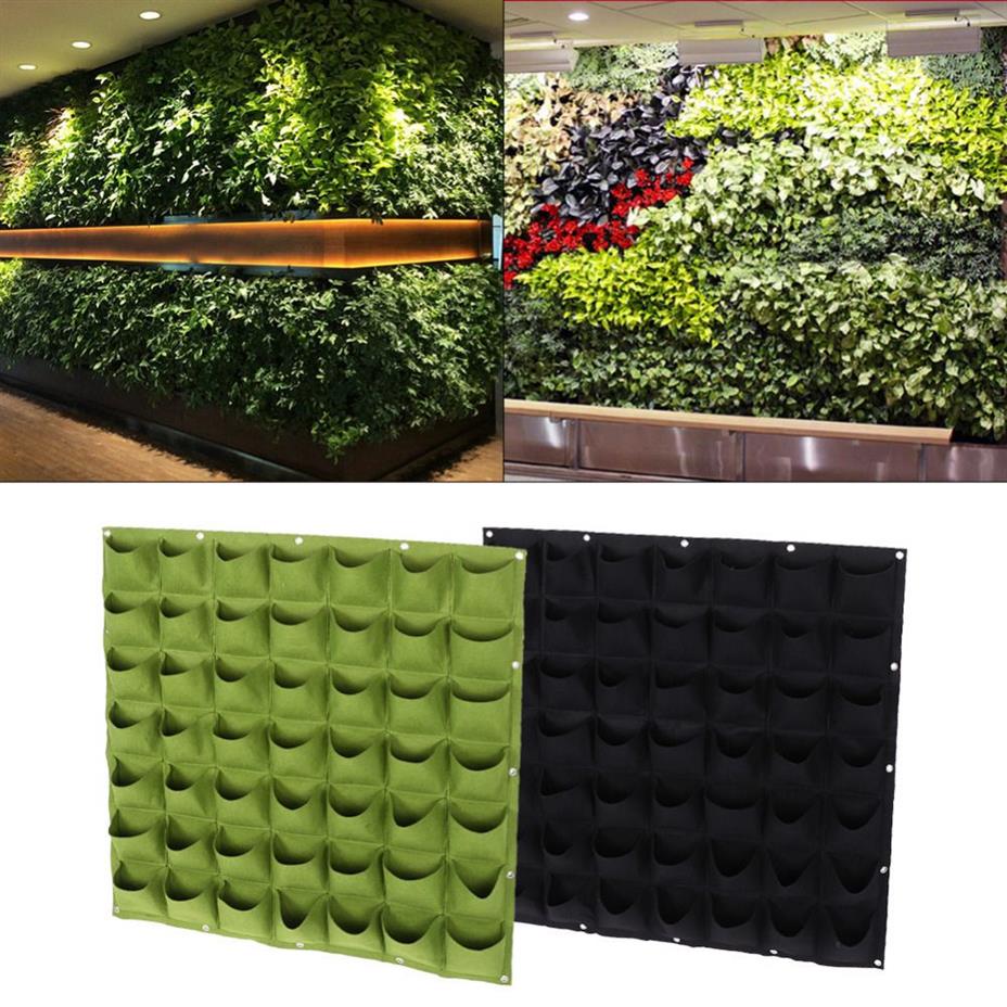 Gartentaschen Wand Vertikale Garten-Wachstumstaschen für Pflanzen Blumen-hängende Filz-Pflanzgefäß-Taschen für Jardin Indoor Outdoor-Pflanztöpfe Y20244l