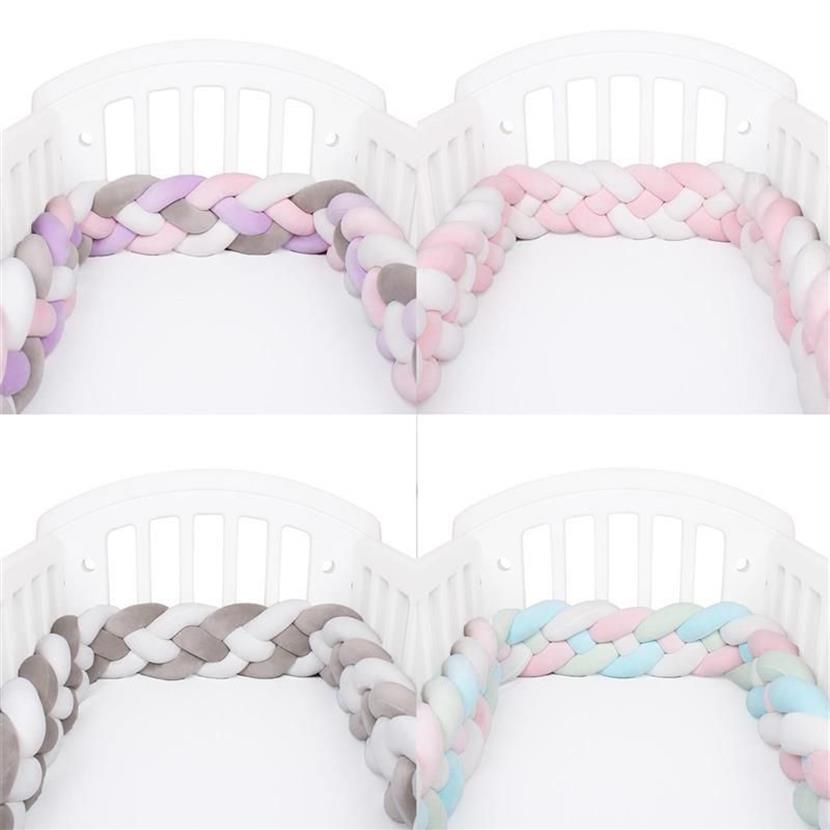 Cushion Decorative Pillow 2 2 Meter Baby Bed Bumper Infant Braid Cot Cradle Cushion Knot Crib Protector Room Decor191P
