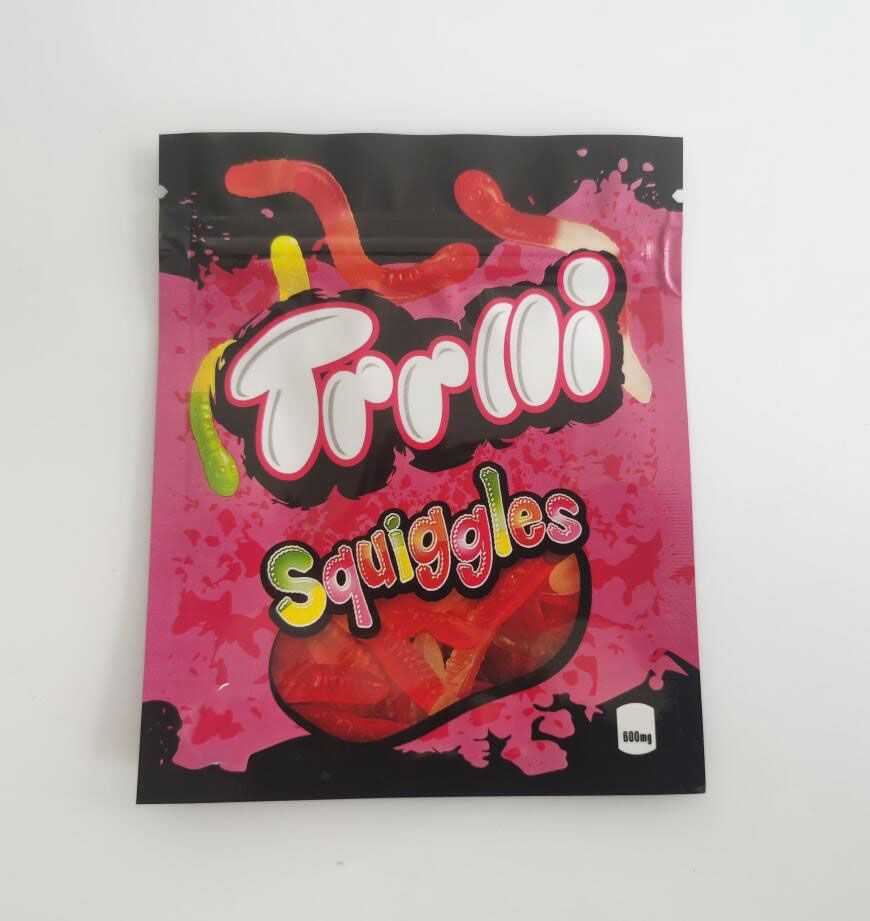 Wholesale Mylar Bags Edibles Gummies Packaging Resealable Zipper Pouch 600MG Logo