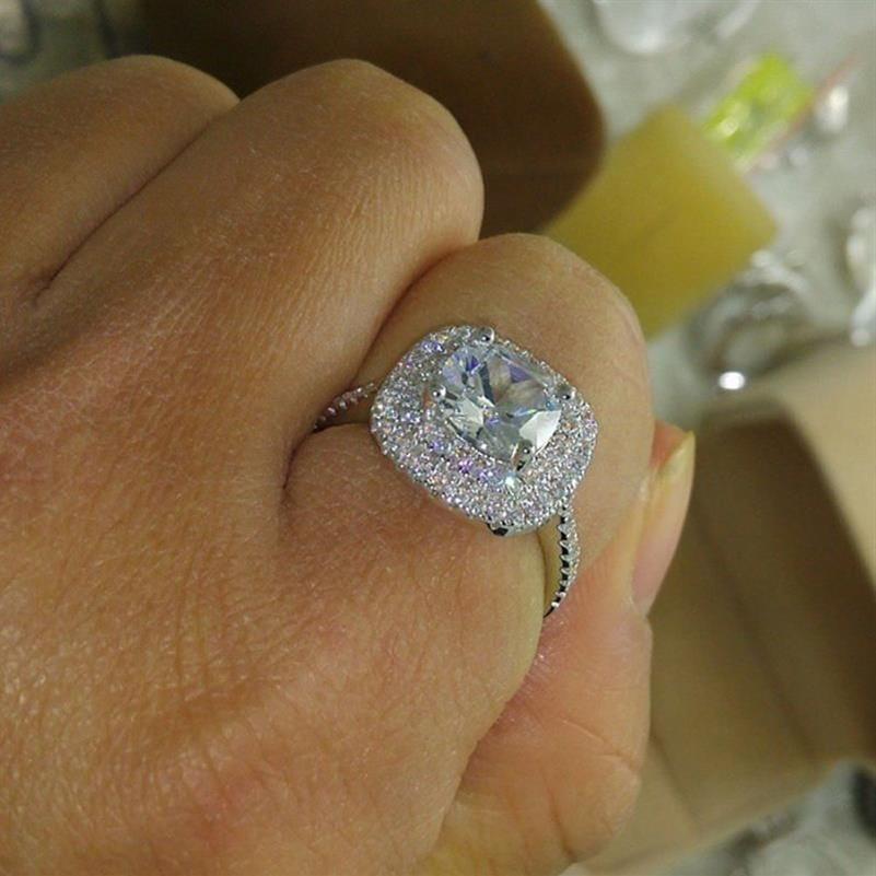 Anéis de cluster lmnzb 2022 925 prata esterlina casamento para mulheres romântico flor em forma de incrustação diamante anel de noivado jóias lr680268i