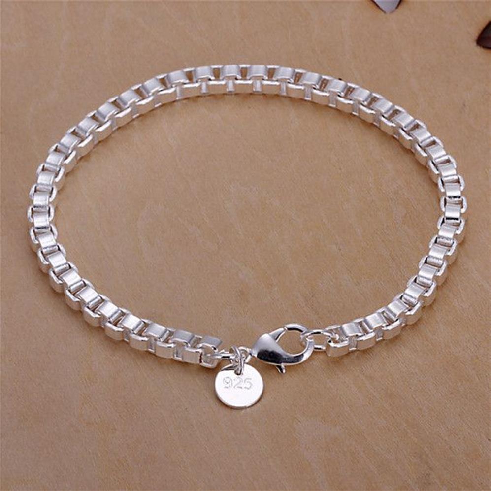 Prezent 925 Srebrna Bransoletka Aberdeen Box DFMCH172 Zupełnie nowa moda 925 Srebrna łańcuch Bracelets272J