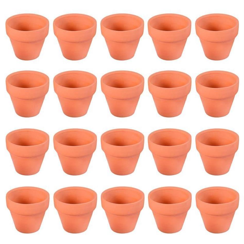 20 stuks kleine mini terracotta pot klei keramische aardewerk plantenbak cactus bloempotten succulente kinderkamer potten geweldig voor planten ambachten Y20233e