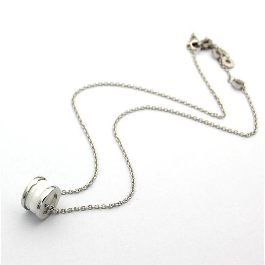 Rvs nieuwe Merk Keramische Ketting zwart-witte kleur Accessoires Zirkoon Hart Liefde Ketting Voor Vrouwen Mannen Sieraden with244d