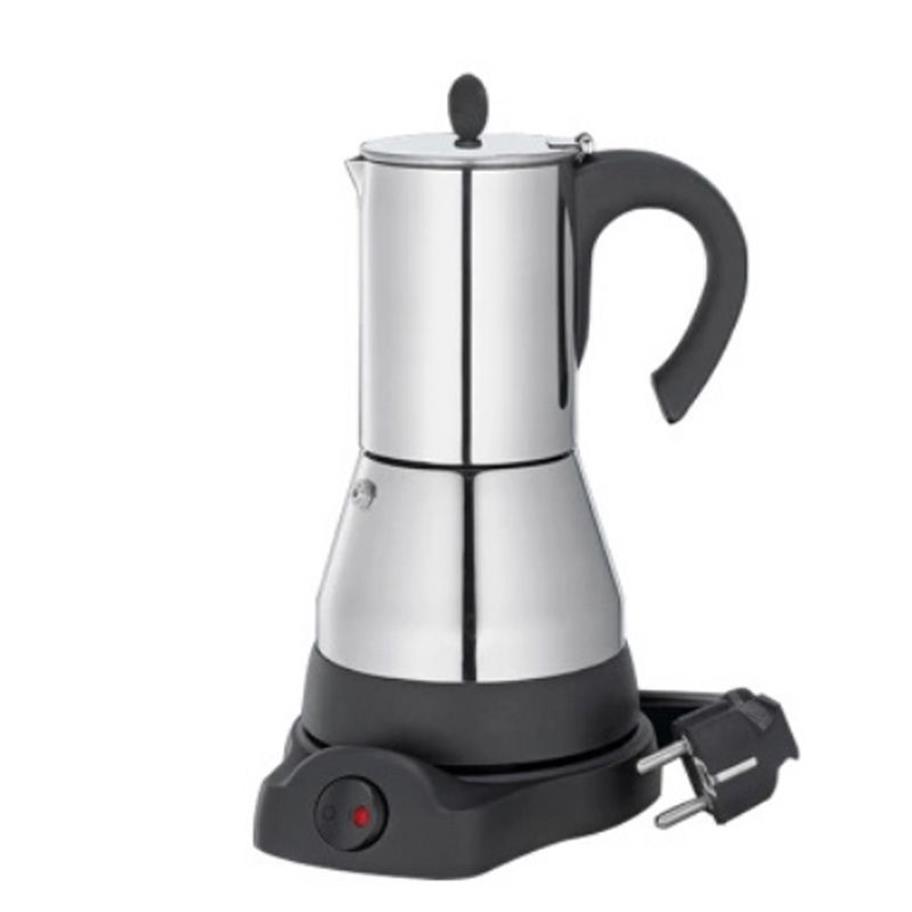 6 Kahve Bardakları Coffeware Setleri Elektrikli Geyser Moka Maker Kahve Makinesi Espresso Pot Expresso Percolator Paslanmaz Çelik Ocak 234G