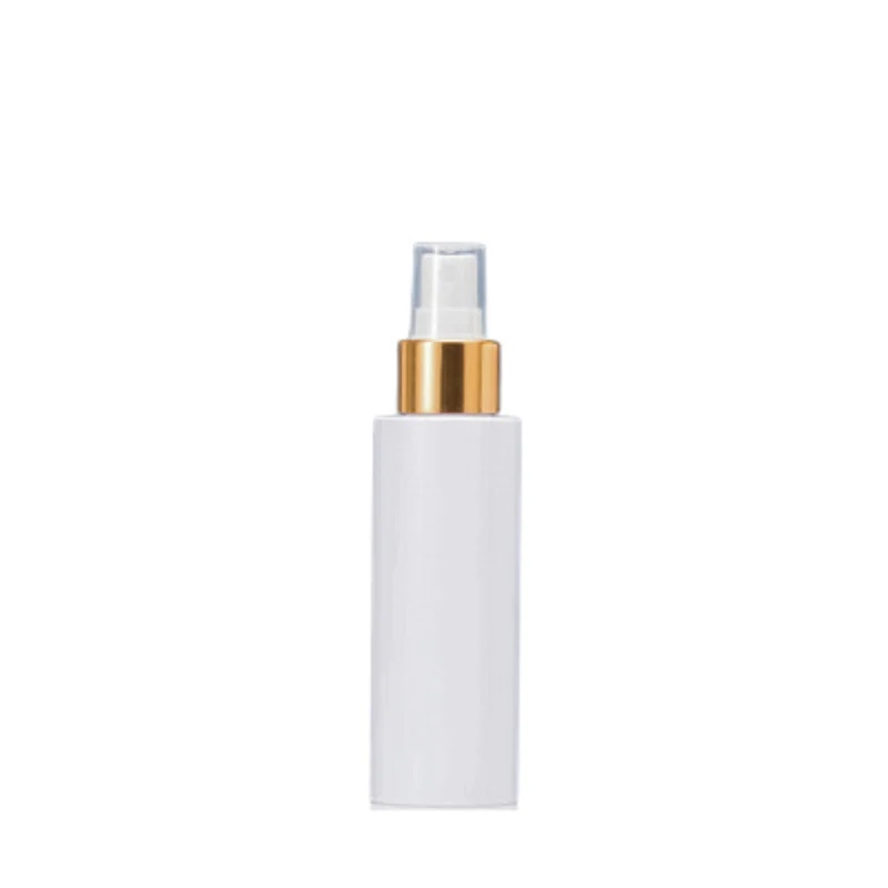 Plastic Lege Spray Pomp Witte Fles Gouden Ring Platte Schouder PET 100 ml 150 ml 200 ml Hervulbare Cosmetische Verpakking container