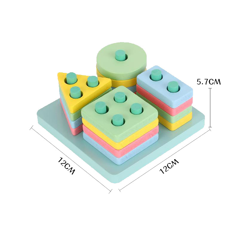 Aufklärung Frühe Bildung Vier Säulen Kinder Puzzle Spielzeug Säugling Hand-Auge-Koordination Weisheit Vier Säulen Bausteine