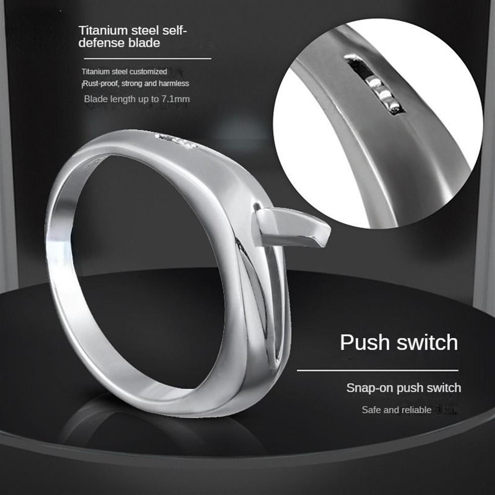 S3925 Sterling Silver Ring High-tech multifunctional self-defense ring ring for men and women2937