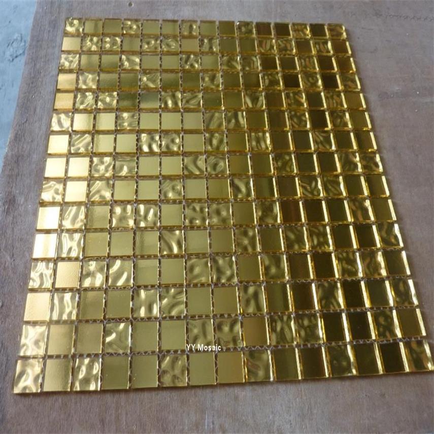 Bakgrundsbilder Acid Alkali Resistant Imitate Gold Foil Glass Mosaic Tile For Royal Temple Pool Badrum Väggskydd Klistermärke tak296x