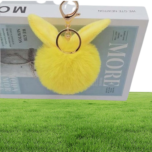 Fox Fur Rabbit Oreilles en peluche artificiel sac de porte-clés de porte clés PENDANT Rings80339539342375