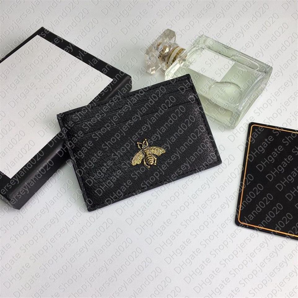 523685 Bee Animal Card Card Designer Mens Mens Card Card Holder Mini Pocket Organizer Portefeuille Purse Signature Fashion Signature Cardhol295A