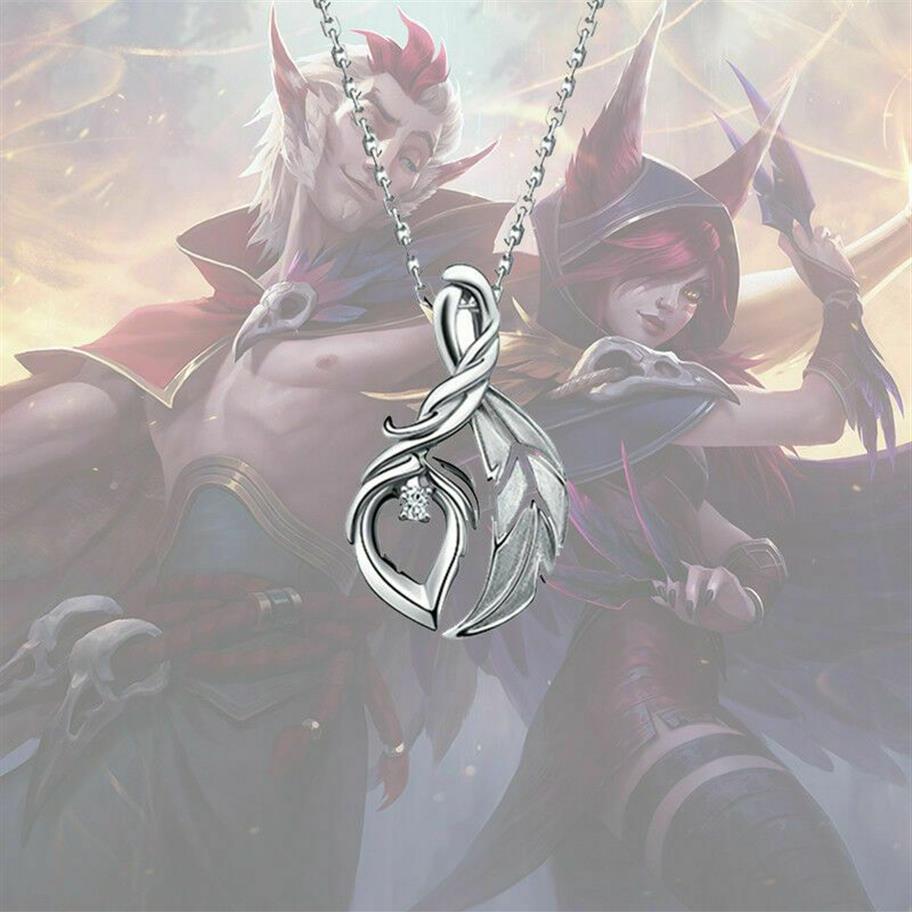 League Game Rakan En Xayah Paar Ketting Hangers 925 Sterling Zilveren Ketting Voor Vrouwen Sieraden Paar Liefhebbers Gifts268g