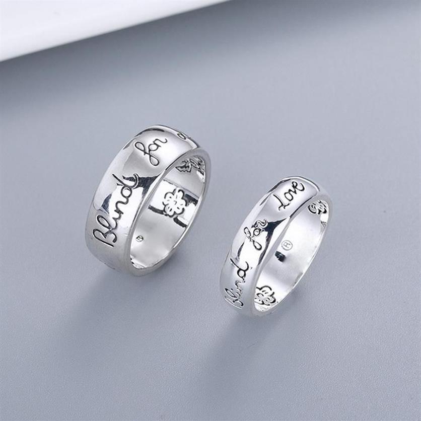 band ring Women Girl Flower Bird Pattern Ring with Stamp Blind for Love Letter men Ring Gift for Love Couple Jewelry w2943387