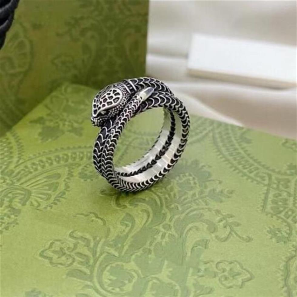 925 Silver Double Letter Snake LENT RING DESIGNER MEN MEN