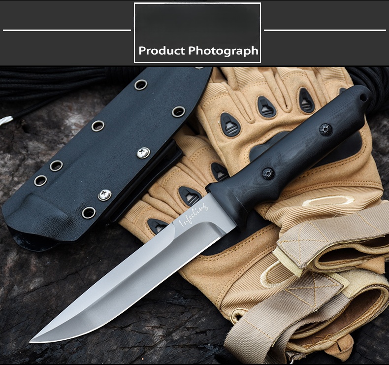 Prisvärd och hållbar kniv självförsvar utomhusöverlevnad Kniv skarp hög hårdhet Fält överlevnad Taktik Bär rakt knivblad