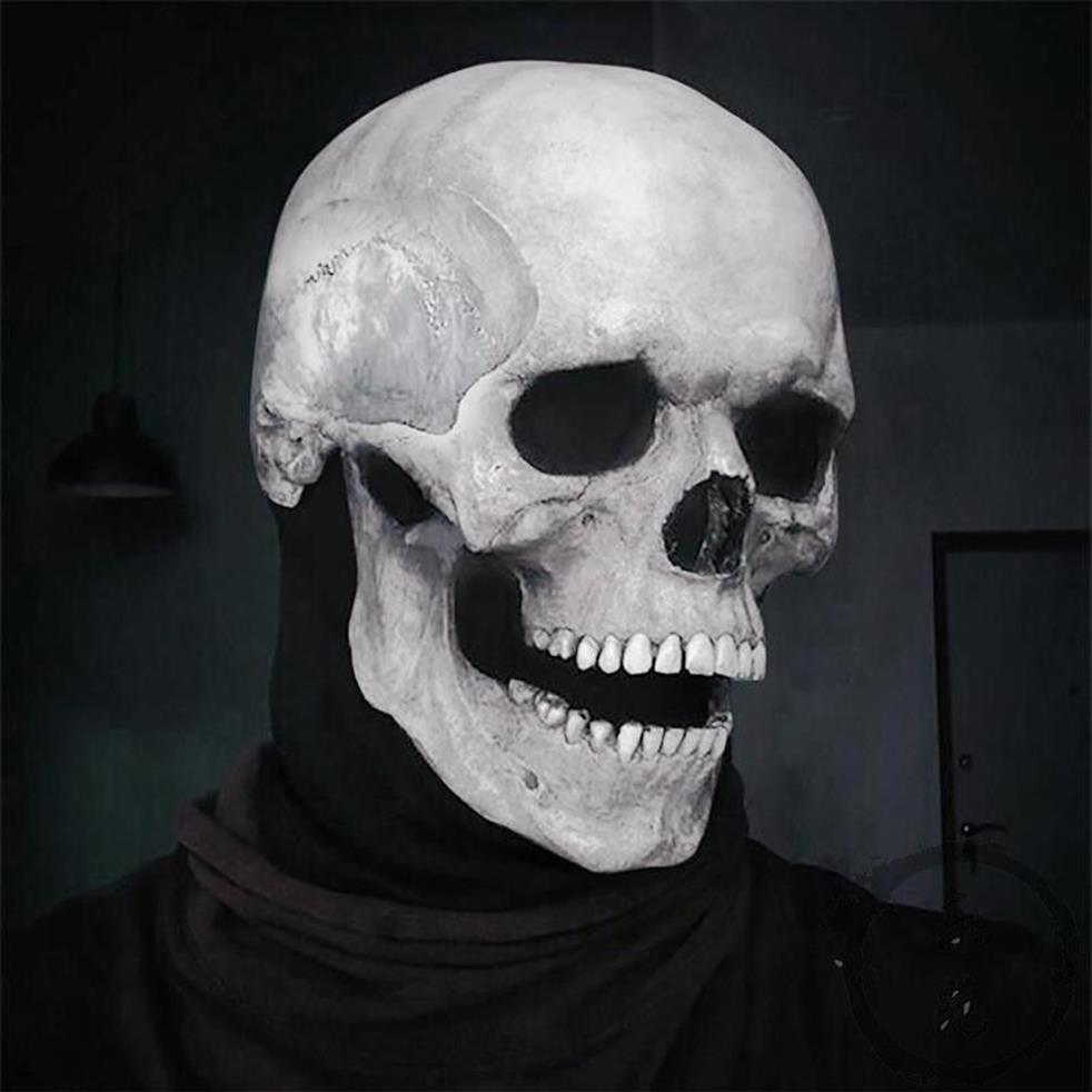 Creepy Halloween Party Face Mask Full Head Skull Helmet Cosplay Props Movable Jaw Creative Funny Unisex Adults Scary Mascaras247k