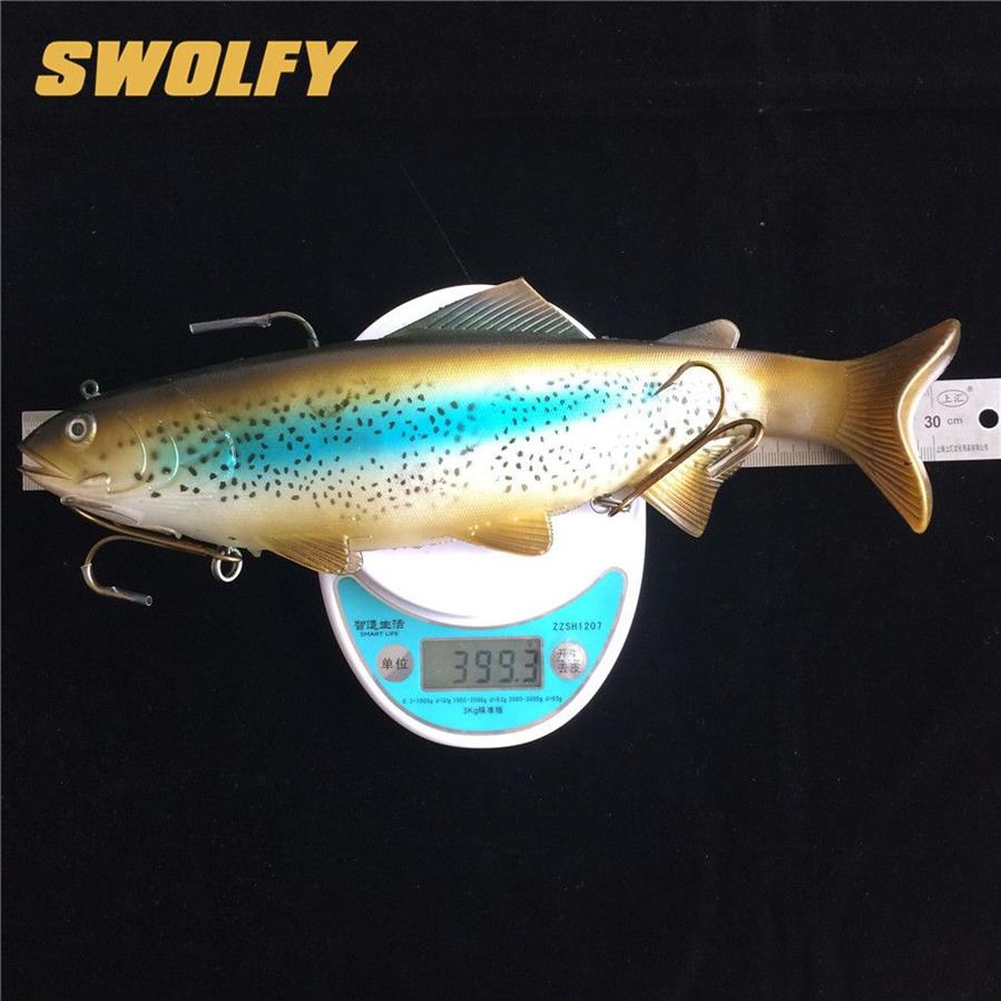 Swolfy 1 Stück 134 g 400 g große Größe weiche Fischköder Tiefsee-Angelköder Swimbait Isca künstlicher weicher Köder Köder Angelgerät T200602290Q