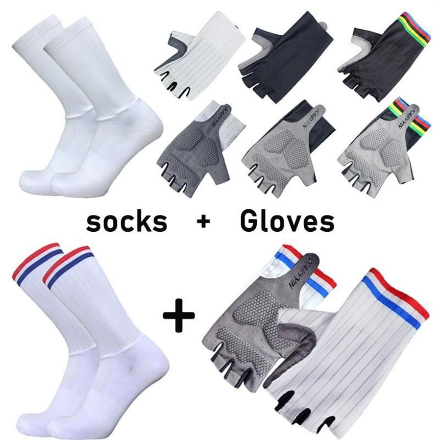Велосипедные перчатки и носки Aero Bike Team комбинированные для мужчин и женщин, нескользящие Calcetines Ciclismo Guantes282r