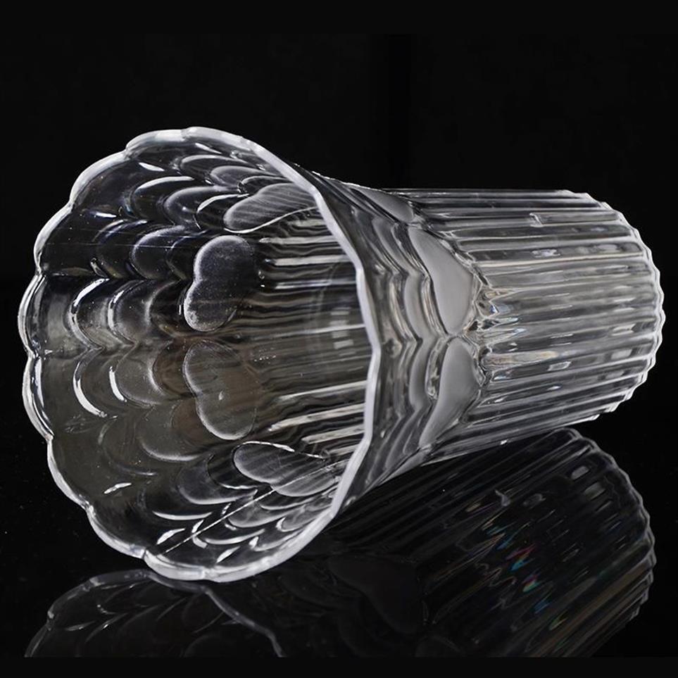 European large transparent creative imitation glass plastic vase rich bamboo water planter anti-fall crystal ornaments flower302E