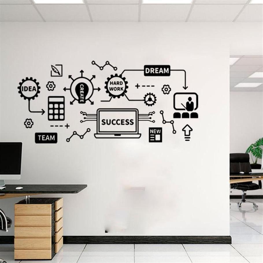 Wall Stickers Large Office Teamwork Success Hard Work Sticker Dream Team Inspirational Motivational Quote Geek Decal Decor277s