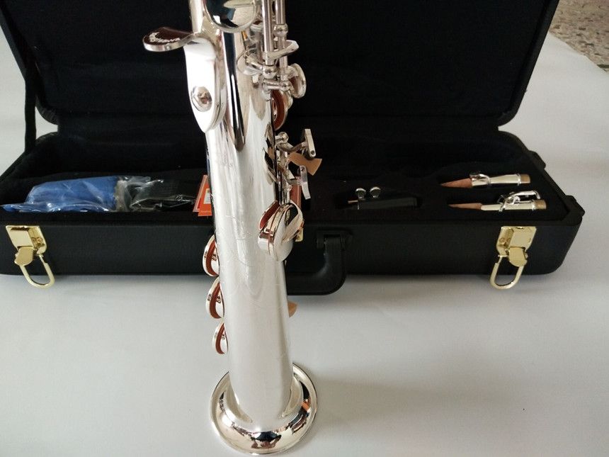 Japan Brand customization S-992 Professional level New Straight Japan Silver-plated Soprano Saxophone Bb Musical instrument Sax 