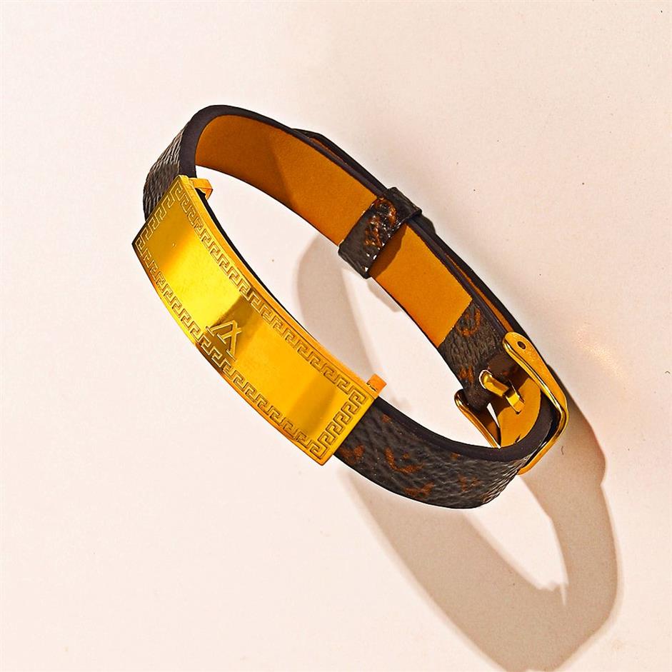 2022 nova moda pulseiras femininas pulseira designer jóias de couro falso 18k banhado a ouro pulseira de aço inoxidável das mulheres casamento 283x