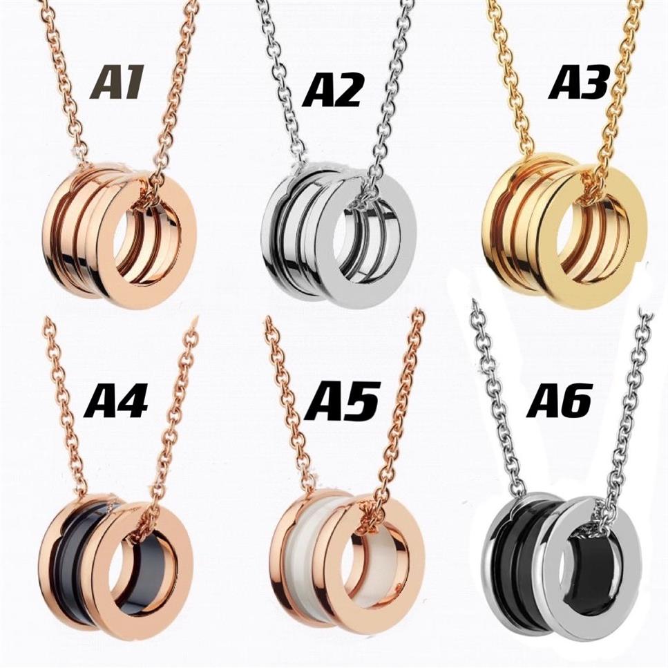 Acier inoxydable nouvelle marque collier en céramique couleur noir et blanc accessoires Zircon coeur amour collier pour femmes hommes bijoux with244d