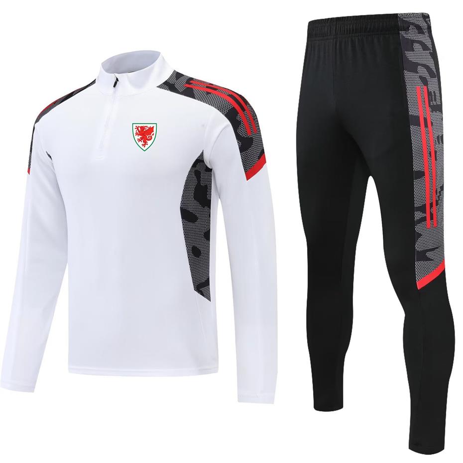 País de Gales Seleção Nacional de Futebol Masculino Jaqueta Calças Ternos de Treinamento de Futebol Sportswear Jogging Wear Adulto Tracksuts2284