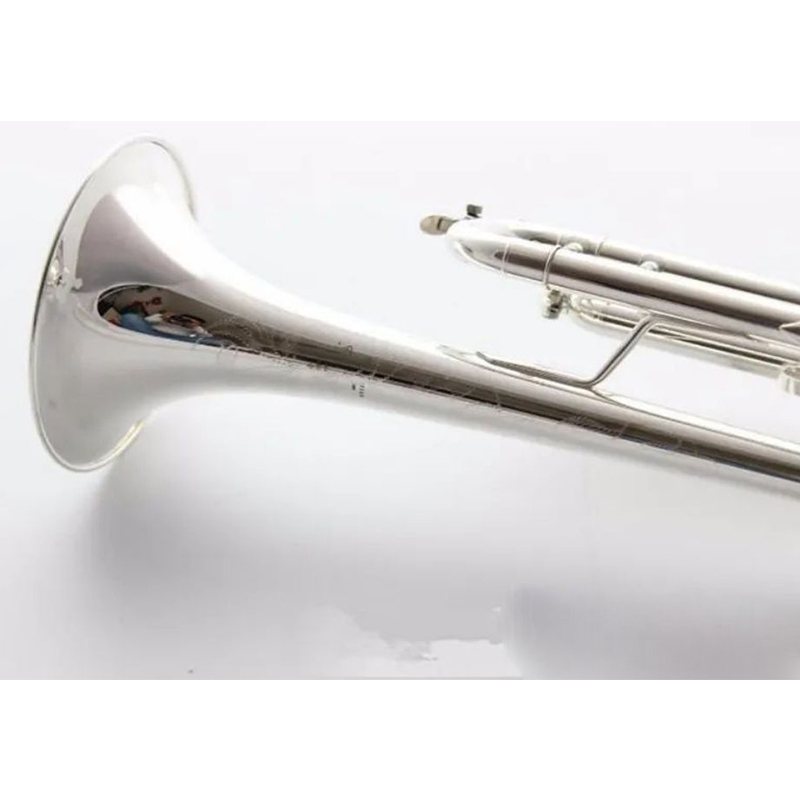 Stradivarius Bb Trompete AB-190S instrumento musical banhado a prata Novo bocal de trompete de qualidade profissional