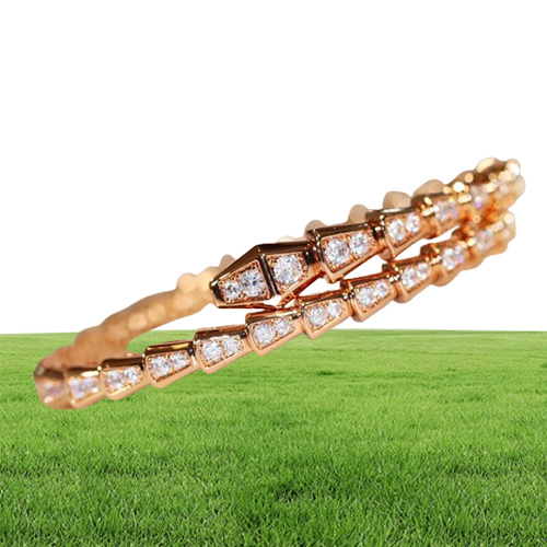 2020 Hot sale Luxurious quality shape bracelet with sparkly diamond in platinum and rose gold plated women party jewelry gift PS34233853039