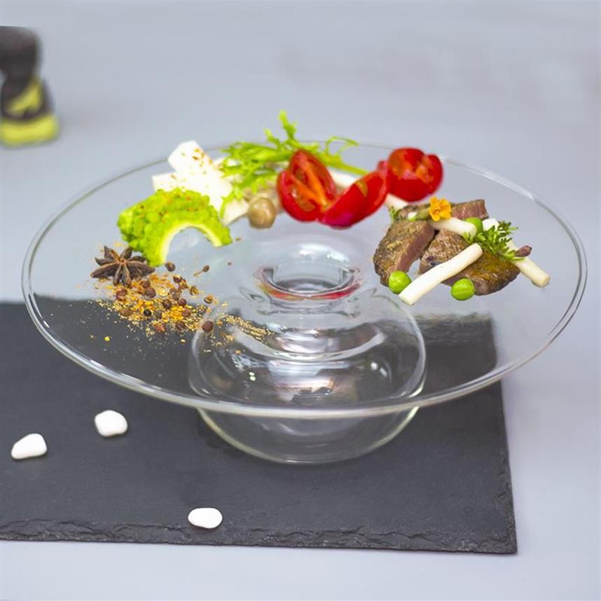 Naczynia Talerze ręcznie robione miski sałatkowe Speciał Suche lodowe koncepcje koncepcji Glass Gotowanie pustej miski molekularne przysmaki creat310r