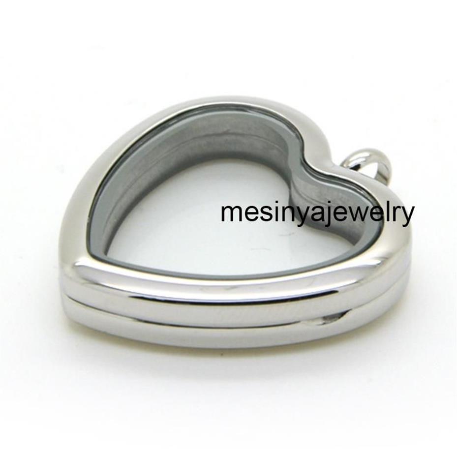 Collane con ciondolo Magnete in acciaio inossidabile Incernierato da 30 mm Medaglione a forma di cuore ciondoli galleggianti personalizzati Ricordo regalo di Natale Pendente295T